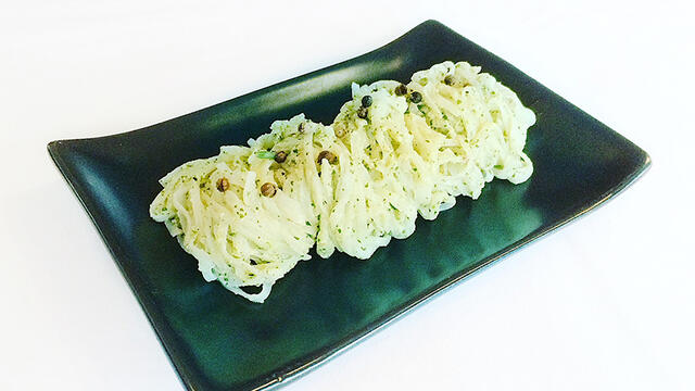 Rice noodles with Ghoa Cress