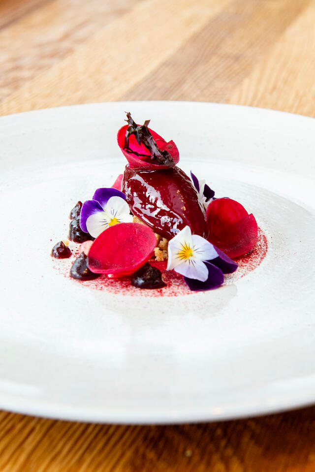 Beetroot, Cherries, Yka Leaves and Salted Almond