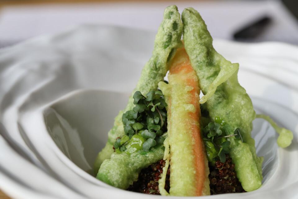 BroccoCress Gemüse Tempura Quinoa mit Chilli Cress Dressing - Koppert Cress