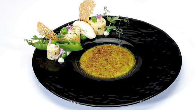 Doperwten-crème brûlée