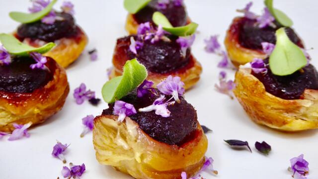 Mini beetroot tart tatin