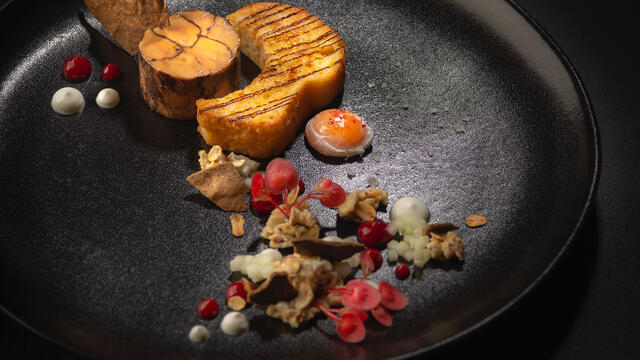Petit déjeuner au foie gras d’oie, Apple Blossom