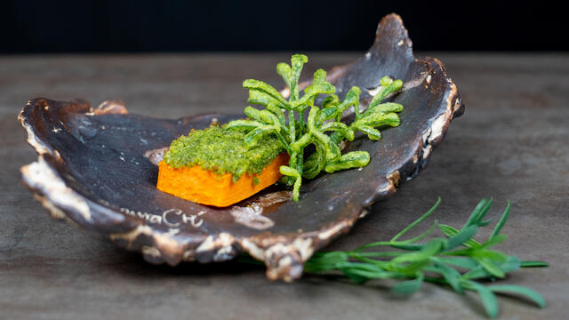 Zoete aardappel, Sea Fennel tempura