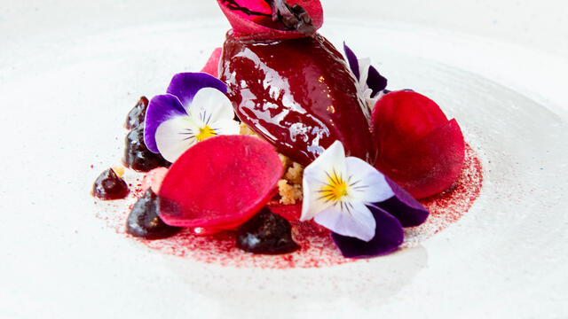 Beetroot, Cherries, Yka Leaves and Salted Almond