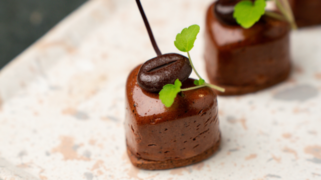 Coffee, Vanilla and Liquorice Marquise with Atsina Cress