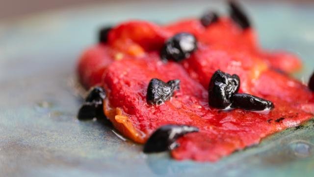 Peperone arrosto, Planifolia Black Vaniglia e olive nere
