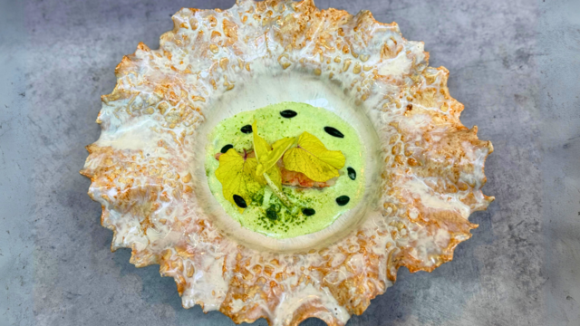 Langoustine with Kaffir Lime Leaves Foam