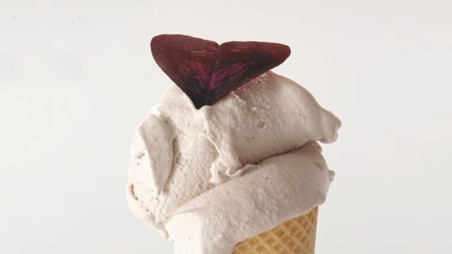 Gelado de Yka Leaves, Shiso Leaves Purple & Cabernet Franc grape juice