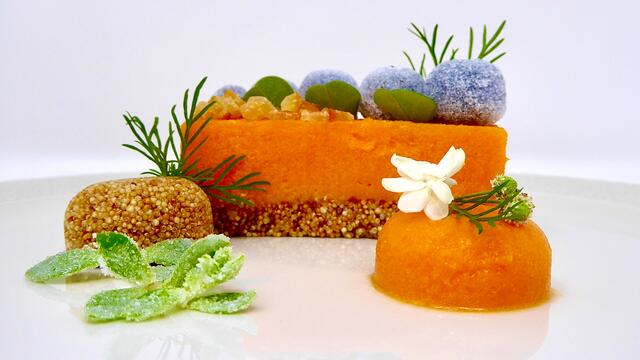 Végane parfait a la courge et aux myrtilles