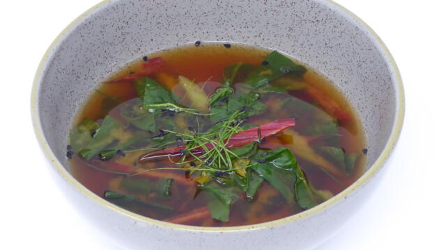 Swiss chard miso soup