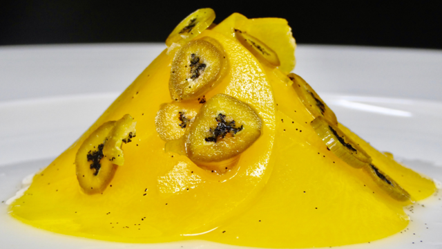 Carpaccio de Courge Musquée et Vanille Verte