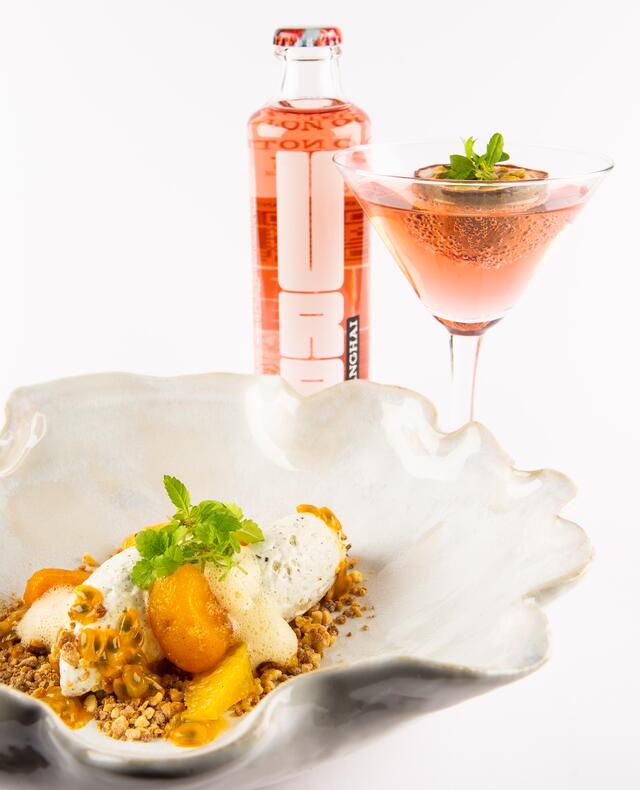 Witte chocola, kumquat, sinaasappel en passievrucht
